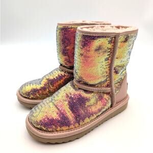 UGG Classic Short Cosmos Sequin Boots Kids Multicolor Size US1/UK13 EU32.5
